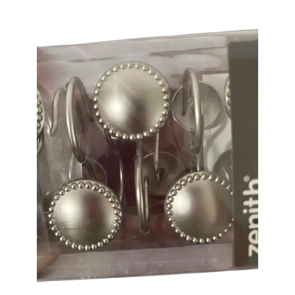 Zenith Brushed Nickel Showe Hooks Set of 12